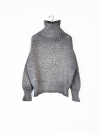 Rollkragenpullover mit Glitzer-Details