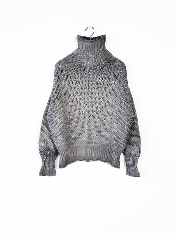 Rollkragenpullover mit Glitzer-Details