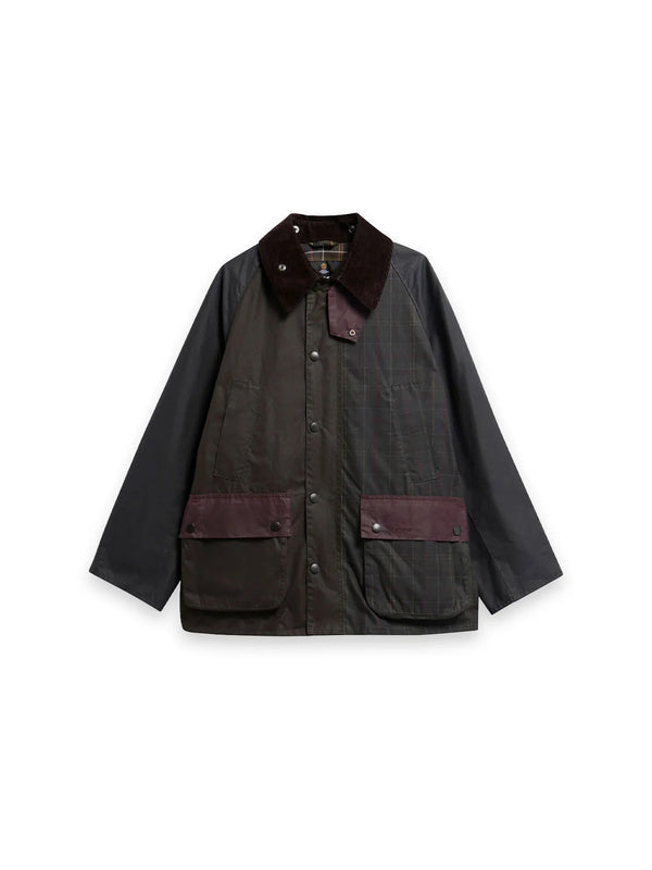 Patchwork OS Bedale Wax Jacke – Kontrastierende Patchwork-Optik