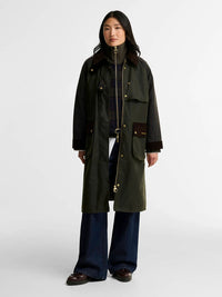 Checked Kirklees Wax Jacket with Corduroy Details