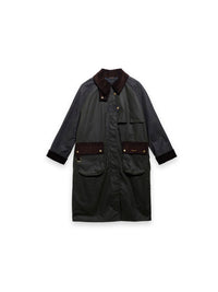 Checked Kirklees Wax Jacket with Corduroy Details