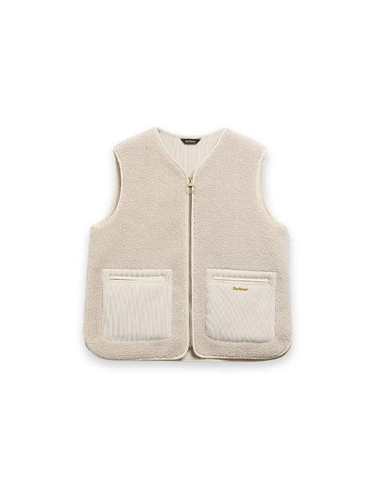Bainford Liner Weste aus Teddyfleece mit Cord-Details