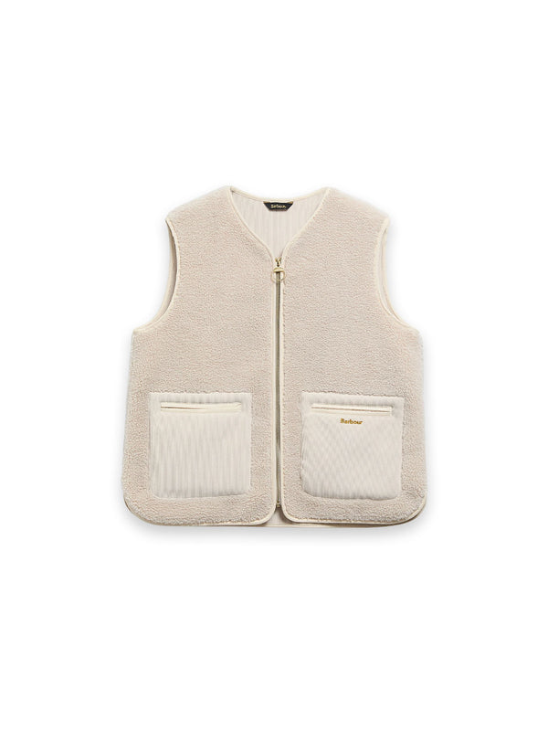 Bainford Liner Weste aus Teddyfleece mit Cord-Details