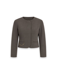 Jacke mit goldener Kettendetail Verzierung