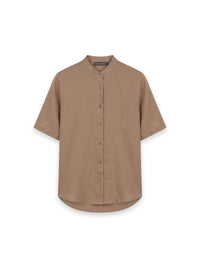 Kurzarm Bluse aus Ramie