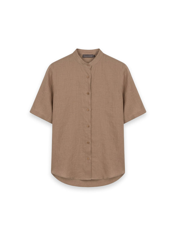 Kurzarm Bluse aus Ramie