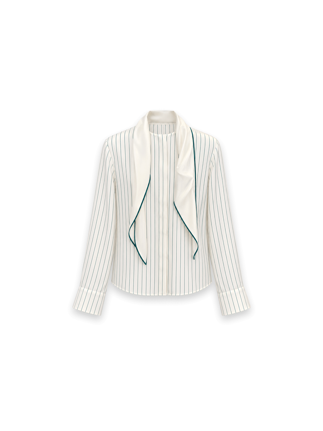 Stripes With a Twist Seidenbluse mit Streifen und Schaldetail