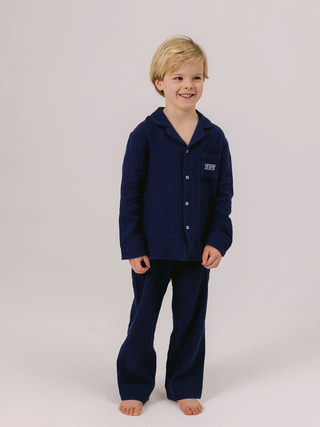 Charlie Pyjama – Pyjama-Set aus strukturiertem Stoff mit Brusttasche