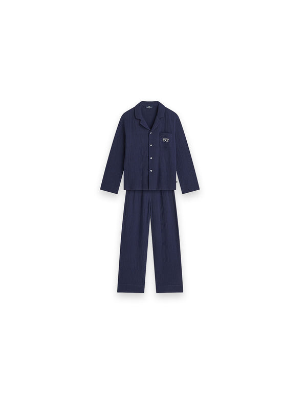 Charlie Pyjama – Pyjama-Set aus strukturiertem Stoff mit Brusttasche