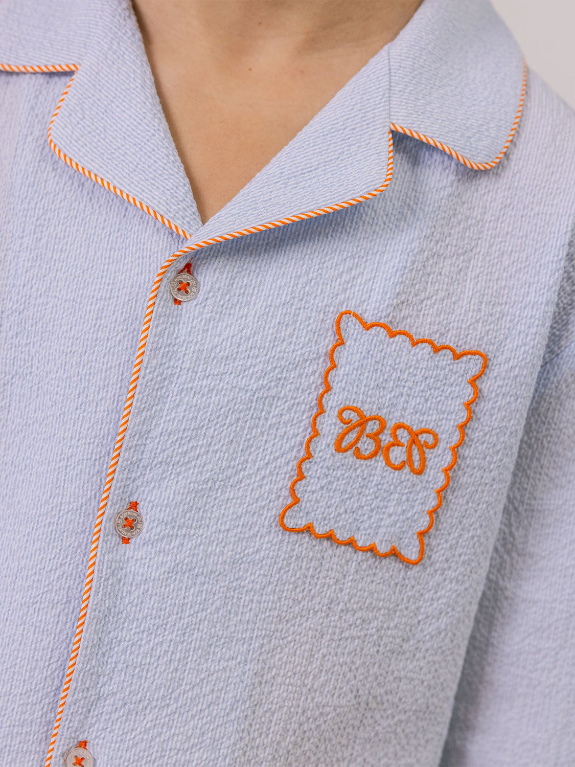 Noa Pyjama – Pyjama-Set aus strukturiertem Baumwollstoff