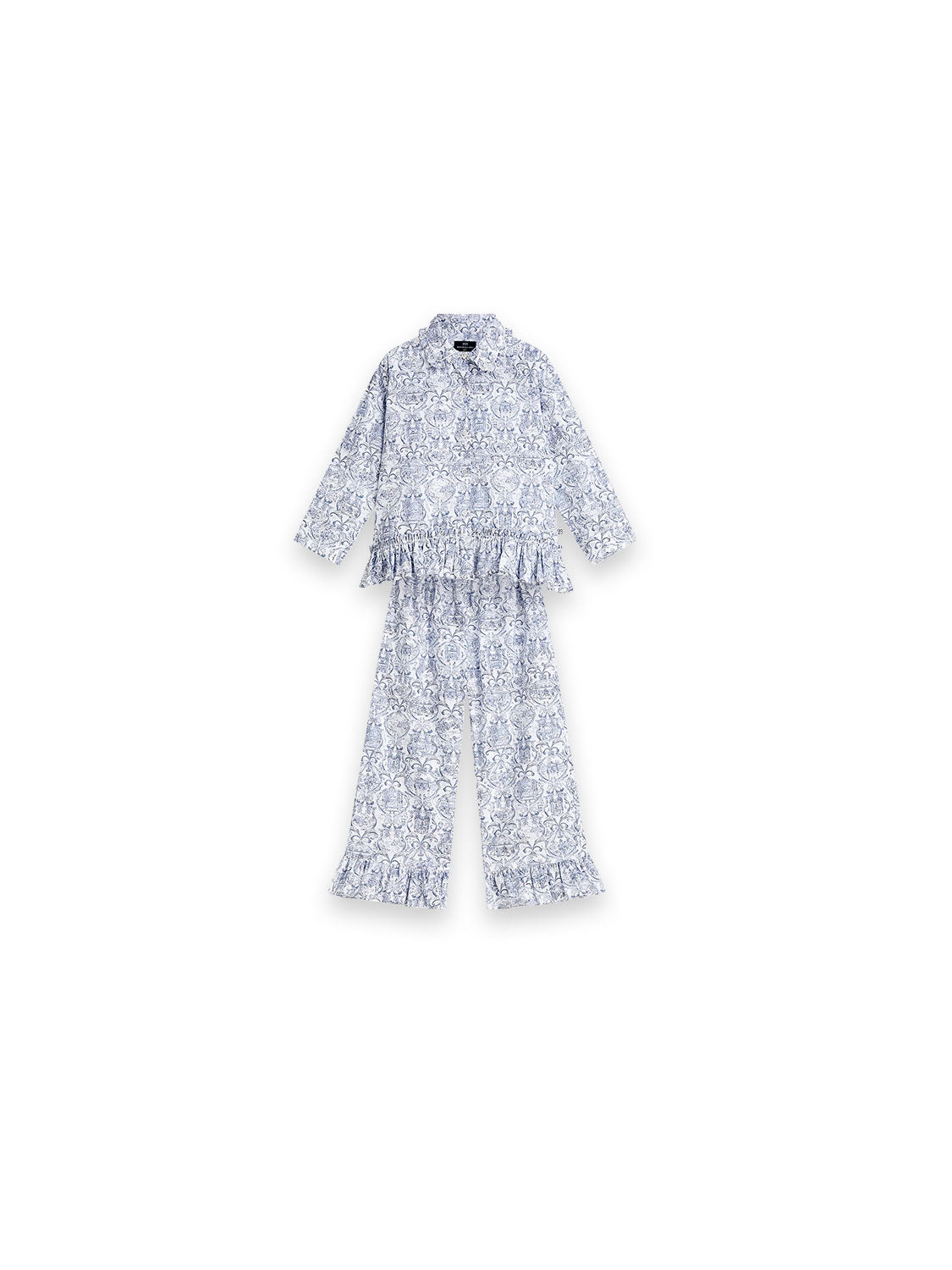 Lou Toile de Rêve Pyjama – Pyjama-Set mit Toile-de-Jouy-Print und Rüschen-Details