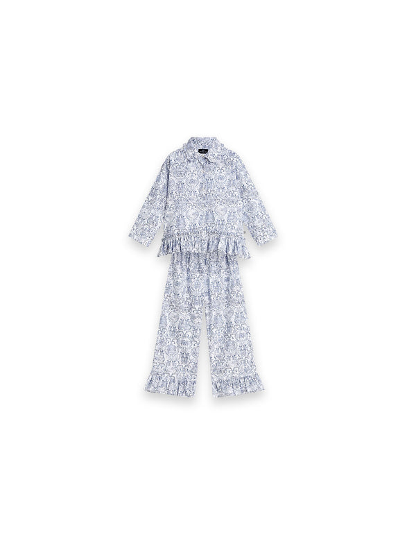 Lou Toile de Rêve Pyjama – Pyjama-Set mit Toile-de-Jouy-Print und Rüschen-Details