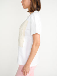 Baumwoll-T-Shirt mit Kaschmir-Applikation