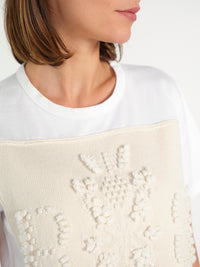 Baumwoll-T-Shirt mit Kaschmir-Applikation