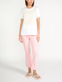 Baumwoll-T-Shirt mit Kaschmir-Applikation