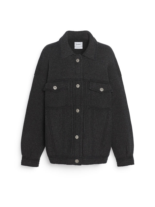 Oversized Jacke aus Cashmere-Baumwoll-Mix