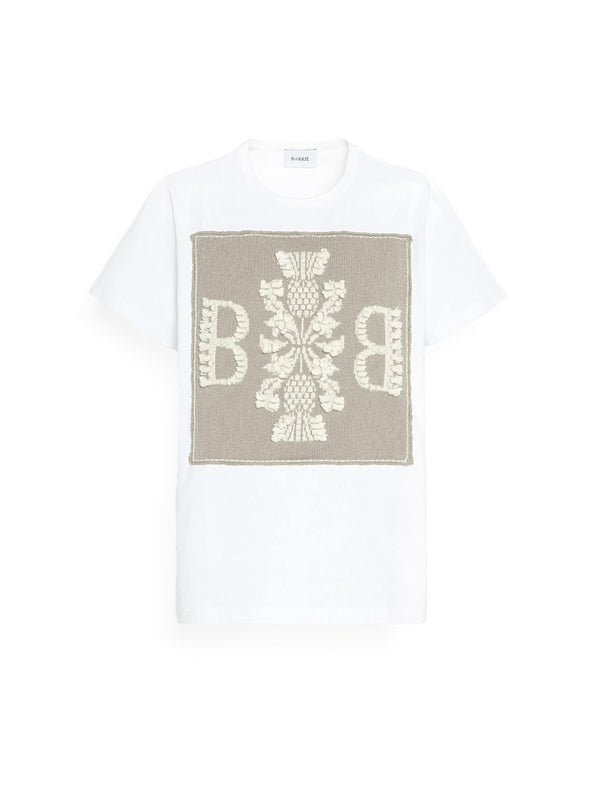 Baumwoll-T-Shirt mit Kaschmir-Applikation