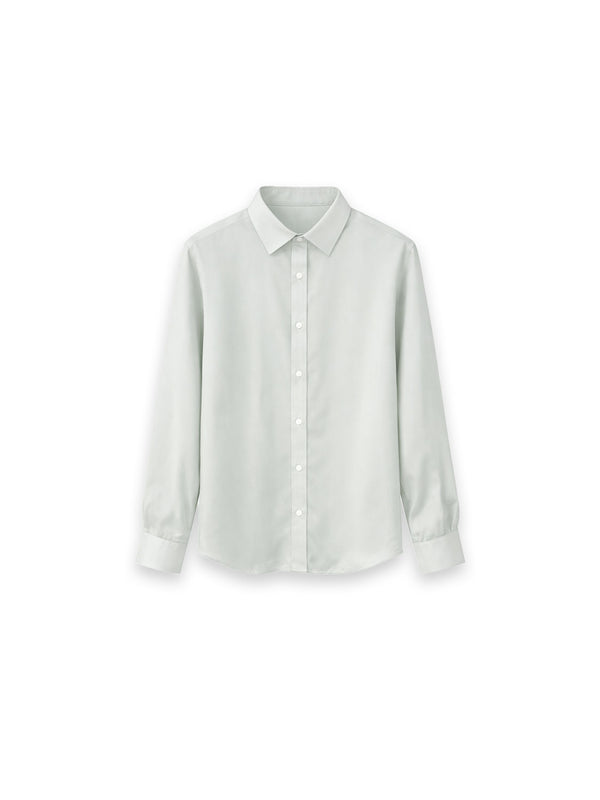 Bluse mit Hemdkragen aus Satinoptik