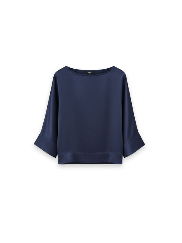 Bluse mit Kurzarm aus Satinoptik