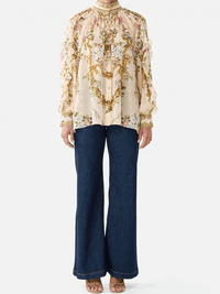PRE-RELAXED BLOUSE WITH FRILL SLEEVE DETAIL
