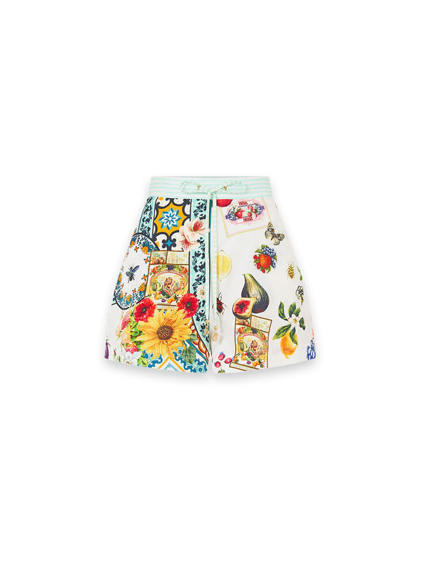 Shorts mit sommerlichem Allover-Print