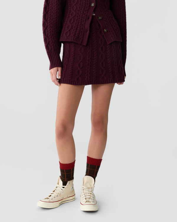 Cable Mini Skirt – Chunky knit with a distinctive cable pattern