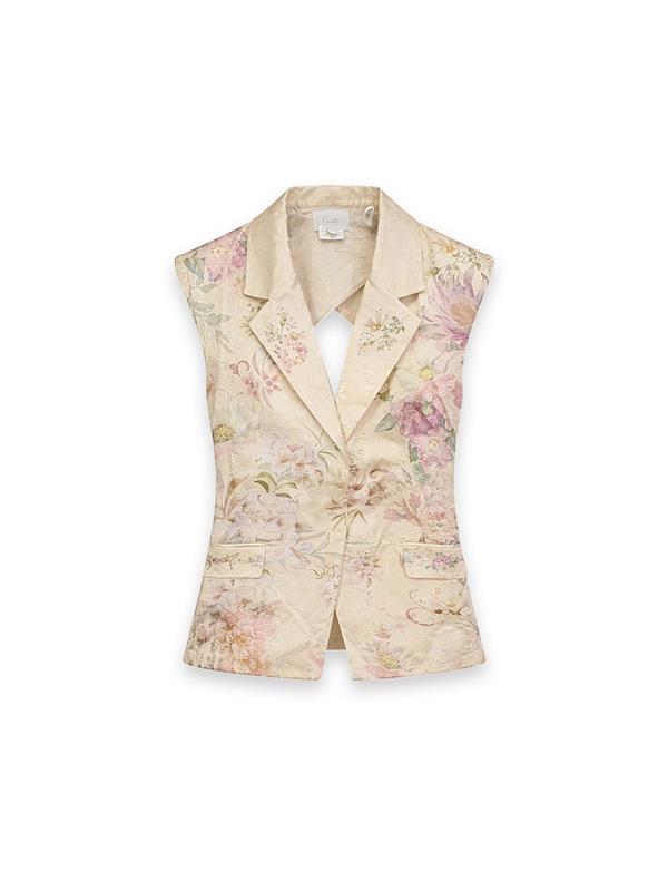 Blazer mit floralem Print und edler Struktur