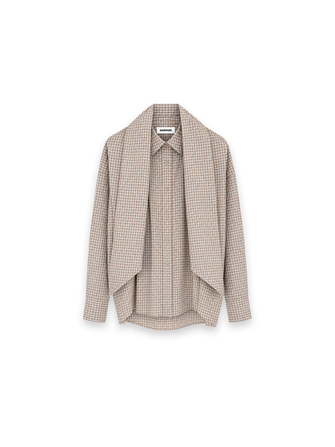 Georgia Bluse – Karomuster mit raffiniertem Schal-Detail