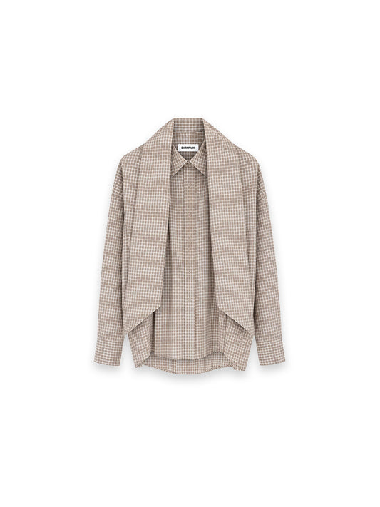 Georgia Bluse – Karomuster mit raffiniertem Schal-Detail