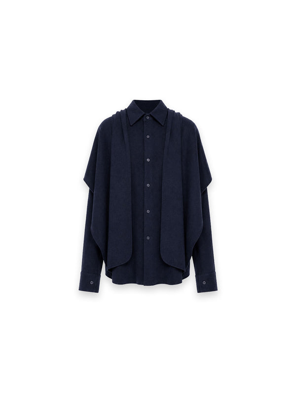 George Cashmere Wool - Layered Hemd aus Woll-Cashmere