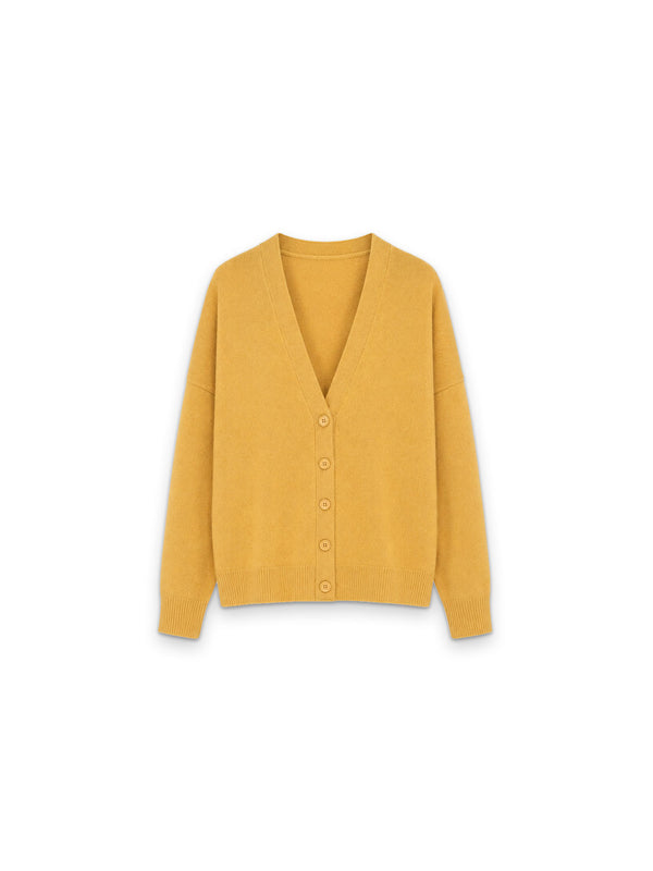 n°517 Simo – Oversize-Strickjacke + Weiches Cashmere mit tiefem V-Ausschnitt