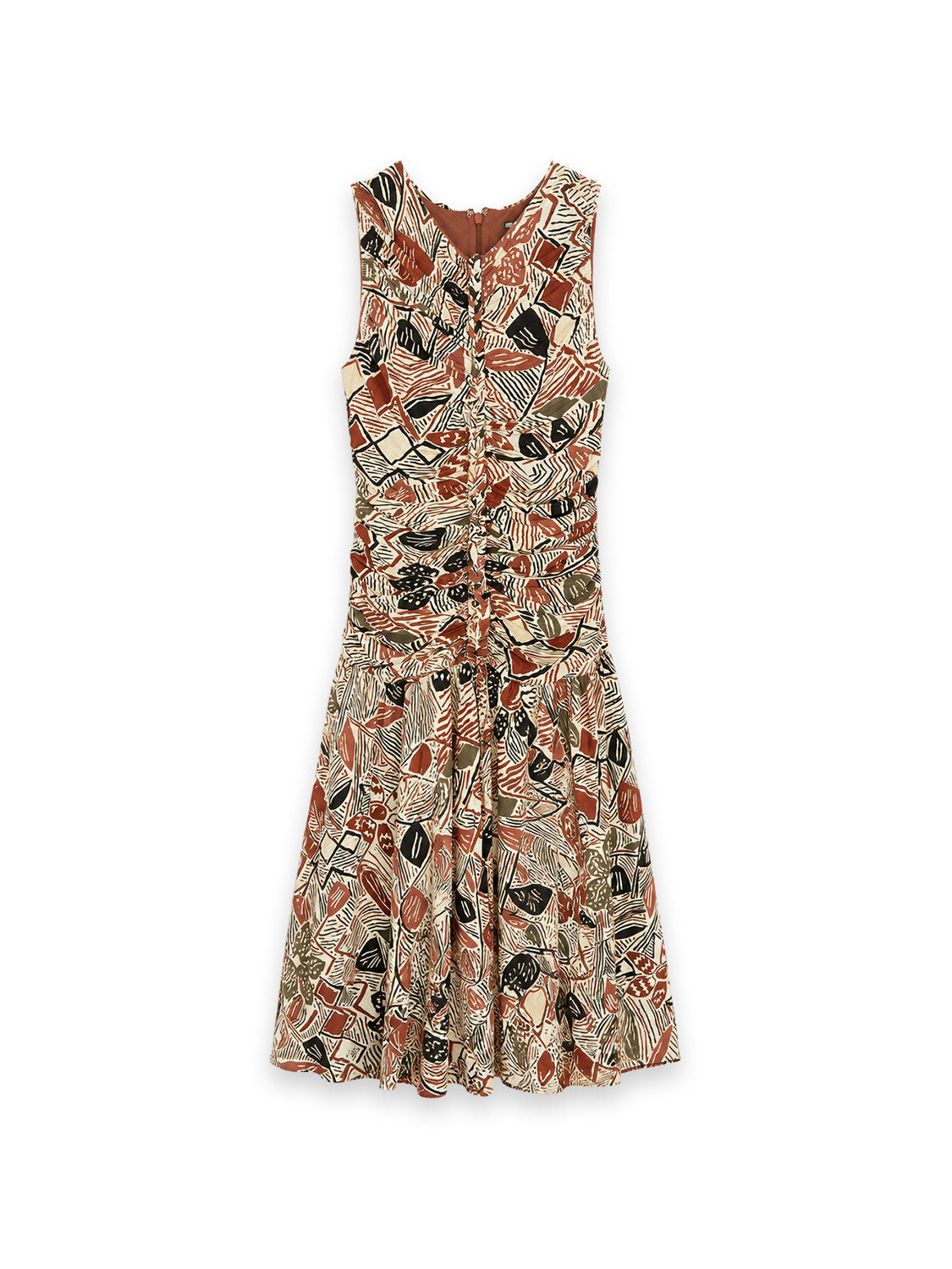 Rustic Midikleid mit Allovermuster