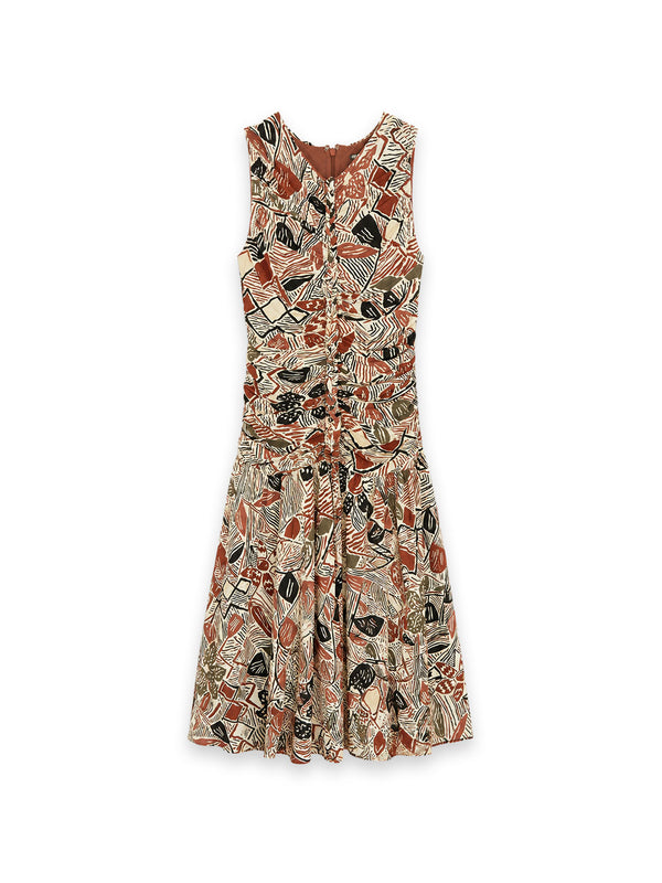 Rustic Midikleid mit Allovermuster
