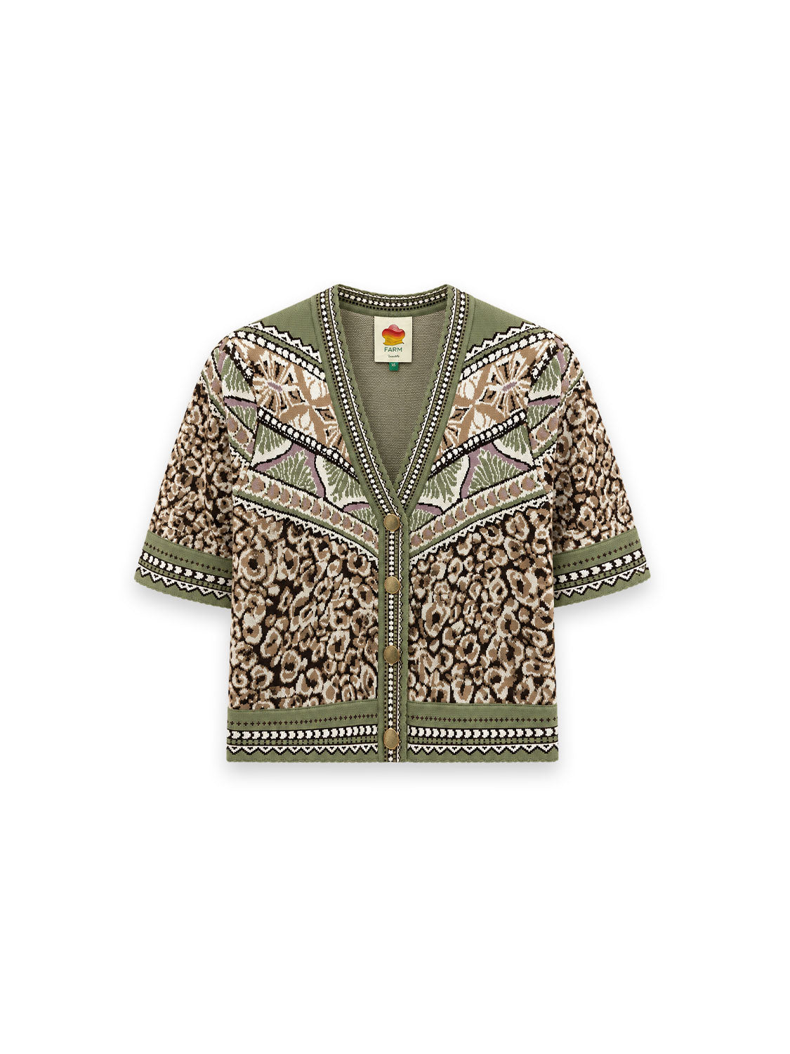 Gemusterte Kurzstrickjacke