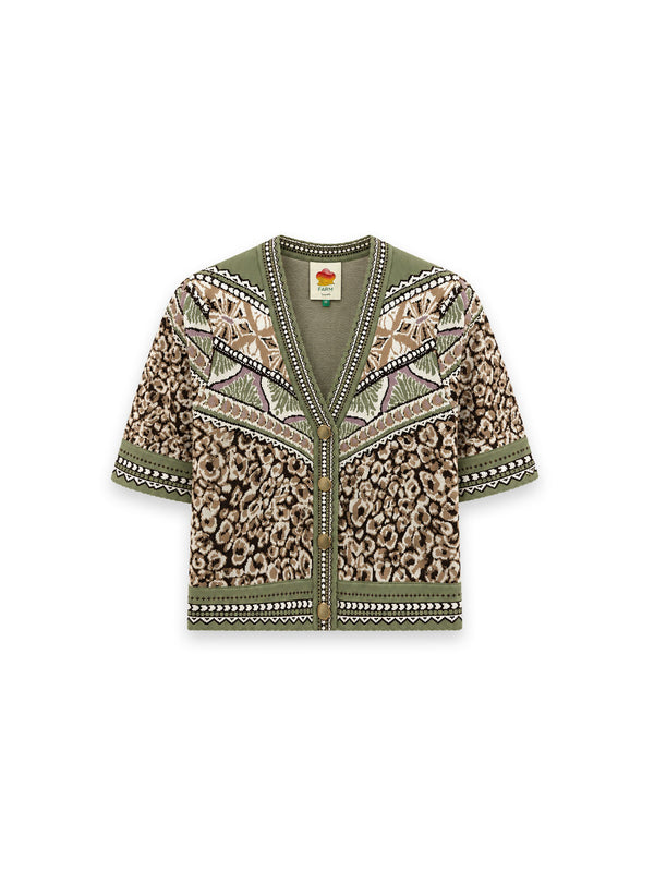 Gemusterte Kurzstrickjacke