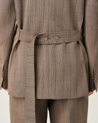 Double Boxy Blazer - Doppelreihiger Blazer mit feinem Streifenmuster