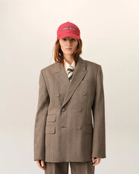 Double Boxy Blazer - Doppelreihiger Blazer mit feinem Streifenmuster