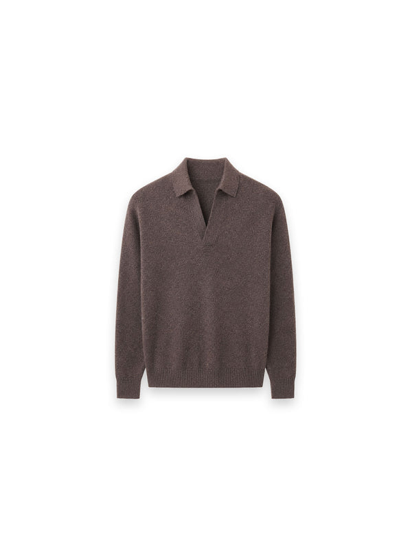 Mens Polo Strickpullover mit Polokragen