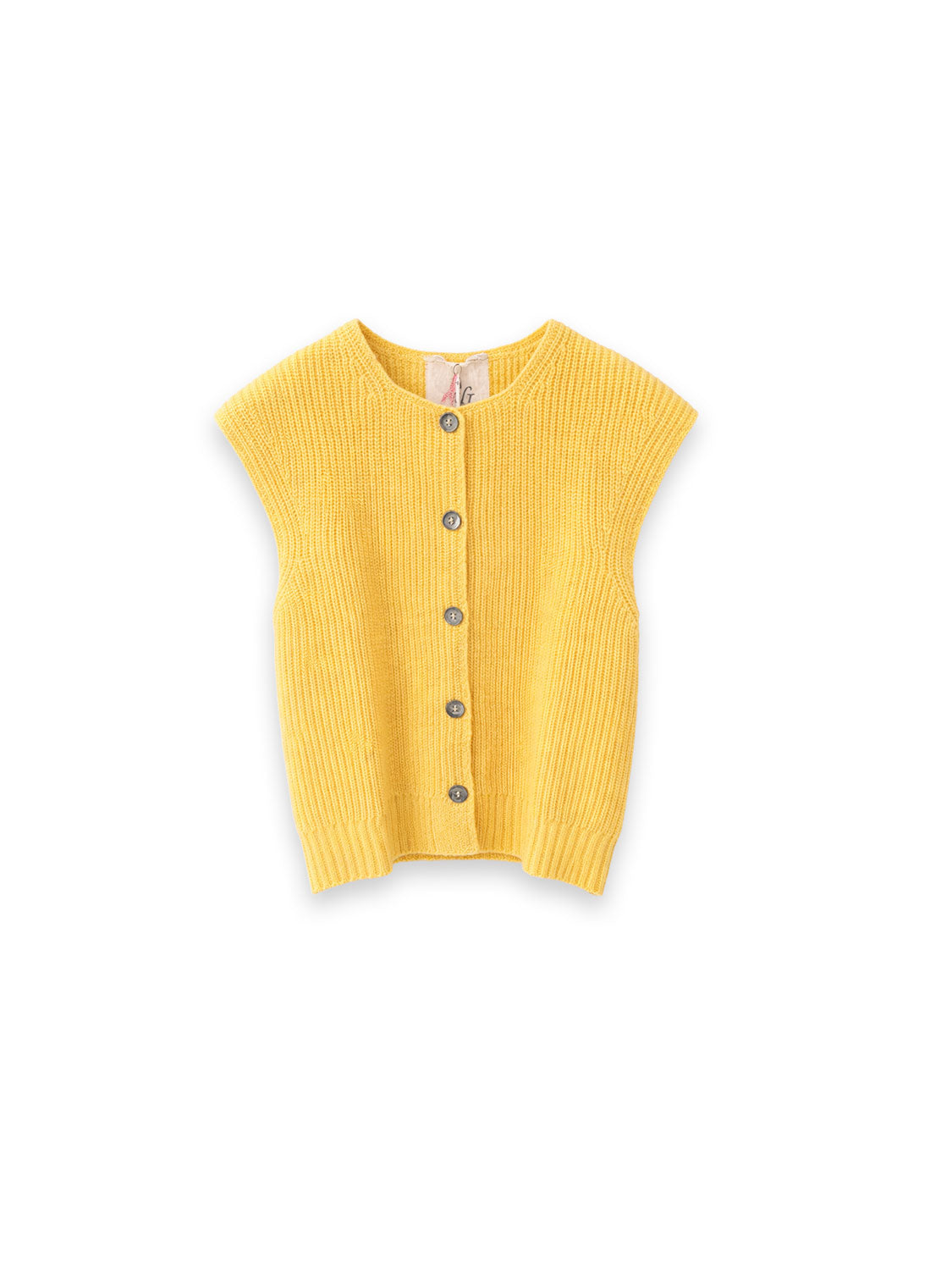 Weste Armor Grobstrick Statement Knöpfe