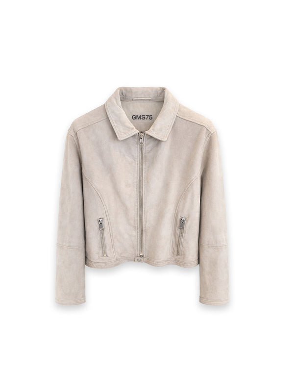 Lederjacke aus weichem Veloursleder mit cleaner Silhouette