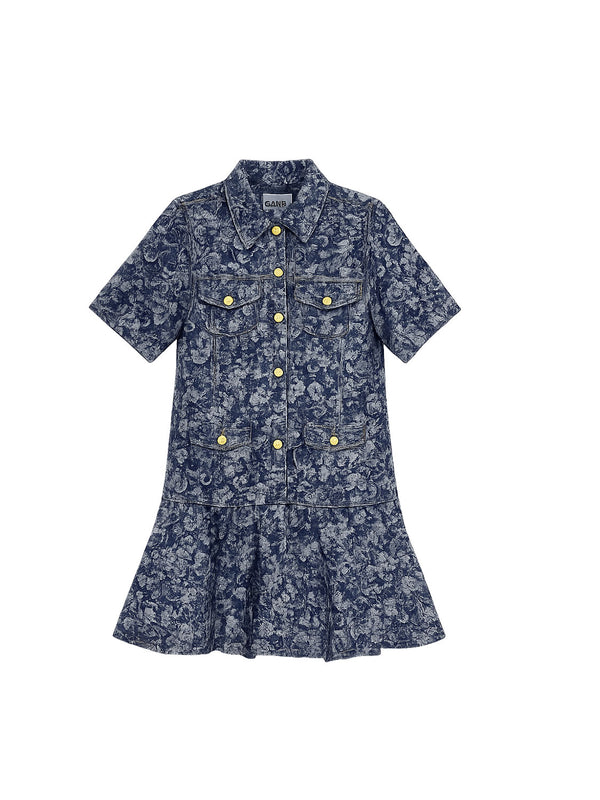 Tapestry - denim dress with floral print