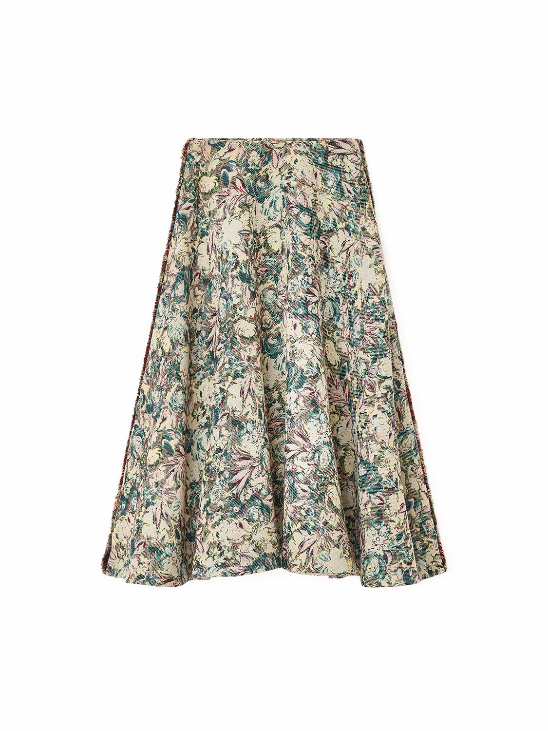 Langer Tellerrock mit Blumendruck