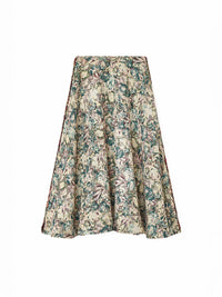 Langer Tellerrock mit Blumendruck