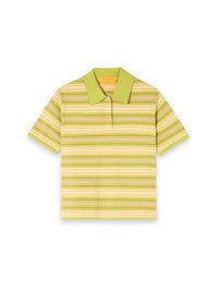 Feinstrick-Poloshirt mit Streifen