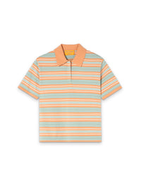 Feinstrick-Poloshirt mit Streifen