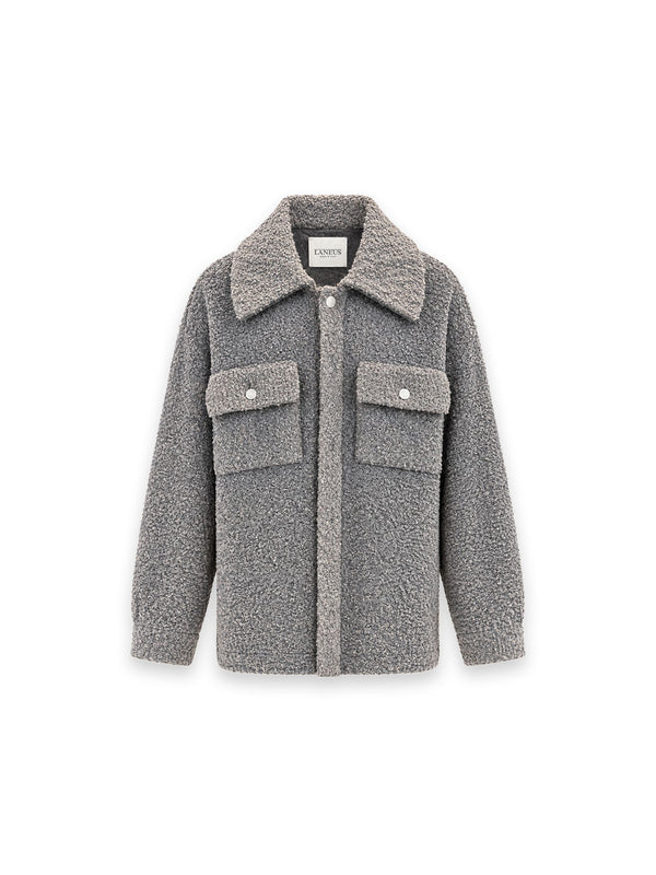 LANEUS Bouclé Overshirt aus Wollmix