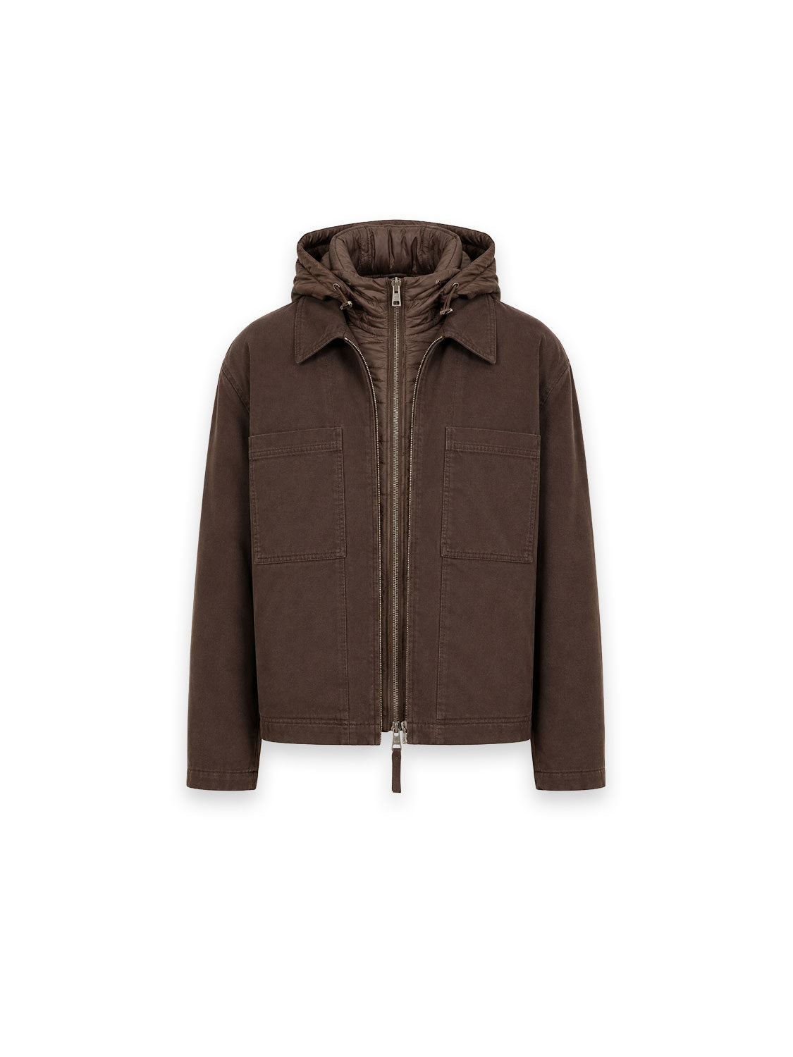 Jacke mit Steppkapuze und Brusttaschen