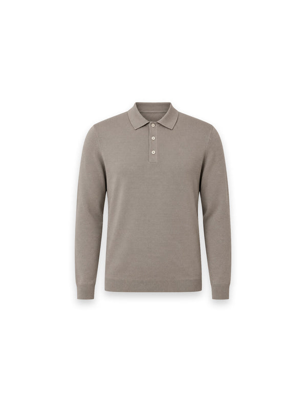 Poloshirt mit Knopfleiste und Langarm