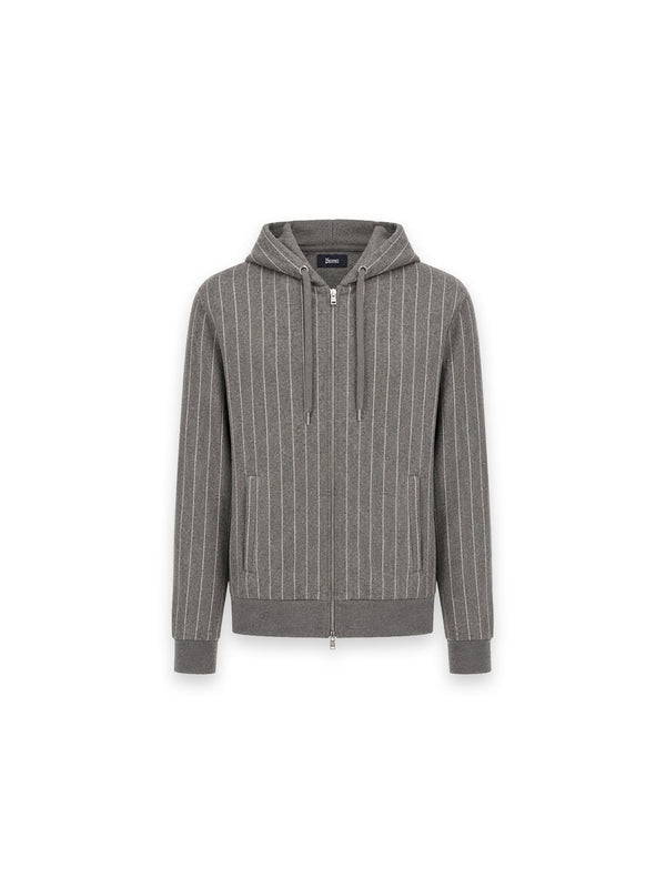 Sweatshirt Jacke mit Nadelstreifenmuster