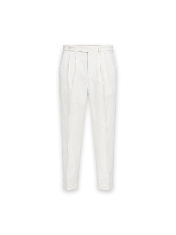 Carrot Pleated Trousers – Weiß
